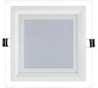 PANNELLO LED SOFFITTO QUADRATO PLAFONIERA INCASSO QUADRATA LUCE BIANCA FREDDA NATURALE CALDA 6000K 4000K 3000K FARO FARETTO INTERNO CONTORNO VETRO PLEXIGLASS CORNICE BANCA (4000k, 12W)