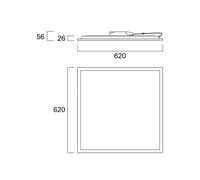 Pannello LED Sylvania Start, 62,5 x 62,5 cm, 840, DALI, 30 W Sylvania