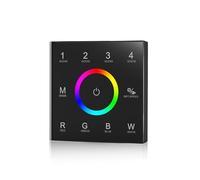 Pannello LED touch 12-24V dimmer colore singolo temperatura colore PWM tensione costante 2.4G pannello RGB/RGBW T4(T3 RGB Ring Panel Black)
