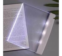 Pannello luminoso a LED per libri, illuminatore wireless per lettura a pagina, luce bianca chiara per la lettura notturna, dotato di tre modalità con timer, design wireless portatile per uso