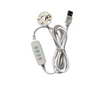 Pannello luminoso a LED USB 3 colori 5 V, lunghezza cavo 78,7 pollici con controller dimmer on/off, pannello luminoso a LED for leggere le luci delle bancarelle del mercato notturno(3W round 1.26IN)