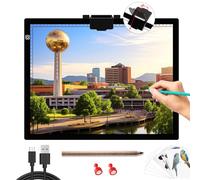 Pannello luminoso A3, 6 livelli e dimmerabile continuo, pannello luminoso per pittura a diamante, scatola luminosa ultra sottile con clip magnetica, tappetino luminoso portatile a LED per diserbo in