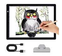 Pannello luminoso A4 - Pannello luminoso per pittura a diamante, 3 livelli di luminosità regolabile, cavo di alimentazione USB di tipo C, cuscinetto luminoso a LED per pittura con diamanti, vinile