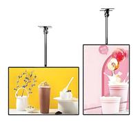 Pannello Menu A LED Ultra Sottile Con Cornice A Scatto E Display Retroilluminato Con Palo Telescopico Montato A Parete O Indipendente For Ristorante Caffetteria(50x100cm)