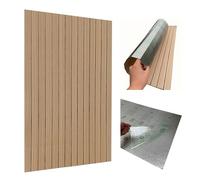 Pannello murale a lamelle 100x60 cm autoadesivo - PVC + schiuma PE 2,8 mm - effetto legno beige/marrone - 3D rivestimento murale decorativo per soggiorno, camera da letto, cucina, bagno - Lavabile e