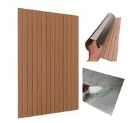 Pannello murale a lamelle 100x60 cm autoadesivo - PVC + schiuma PE 2,8 mm - effetto legno beige/marrone - 3D rivestimento murale decorativo per soggiorno, camera da letto, cucina, bagno - Lavabile e
