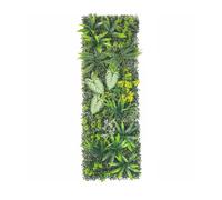 Pannello murale verde artificiale 40 x 120 cm, parete di erba artificiale con fiori, tappeto di verde componibile per fondali di matrimoni, vetrine, pareti di casa e decorazioni per eventi (D)