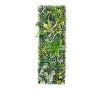 Pannello murale verde artificiale 40 x 120 cm, parete di erba artificiale con fiori, tappeto di verde componibile per fondali di matrimoni, vetrine, pareti di casa e decorazioni per eventi (H)