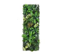 Pannello murale verde artificiale 40 x 120 cm, parete di erba artificiale con fiori, tappeto di verde componibile per fondali di matrimoni, vetrine, pareti di casa e decorazioni per eventi (A)