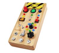 Pannello Occupato Montessori in Legno con Interruttore LED e Utensili a Cacciavite - Giocattolo Sensoriale per Bambini di 1 2 3 4 Anni - Attività da Viaggio e Giocattolo Educativo Abilità Motorie Fini