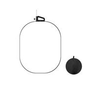 Pannello ore 5 in 60x75 cm Piegehevole Argento/Oro/Bianco/Trasparente per Studio Fotografico e Ritratti Esterni con Manico