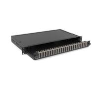 Pannello ottico precaricato con 12 connettori, bussole passanti, LC Duplex MONOM