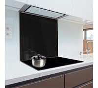 Pannello para-schizzi in vetro temperato resistente al calore per proteggere la parete dei fornelli in cucina 90x55 cm Black Fmk-51-070