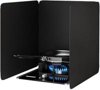 Pannello Paraspruzzi Pieghevole in Acciaio al Carbonio, Protezione Antispruzzo per Cucinare, Protezione Antispruzzo D'olio su 3 Lati, Olio Antiaderente, Facile da Pulire, Adat, Black, 30x40x40cm