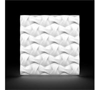 Pannello Parete 3D Rivestimento Parete Bianco 60x60cm Polistirolo BOW