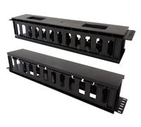 Techly Professional Pannello passacavi 19'' 2U con coperchio nero