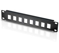 Techly Professional Pannello Patch 10'' 1 HE 8 posti per Frutti Keystone Nero