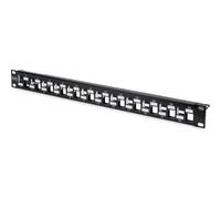 Pannello Patch 19 Modulare 24 Porte Schermate 1 Unità Colore Nero A Porte Sfasate (Senza Moduli)