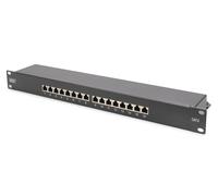 DIGITUS 91616SB - Pannello patch, Cat.6, 1 U, 16 porte, schermato, nero