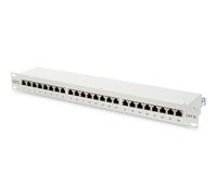 PATCH PANEL 24 PORTE SCHERMATO CAT.6 8 POLI RACK 19 BIANCO
