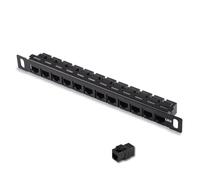 Pannello Patch a 12 Porte, Pannello Patch Cat6 per Montaggio Su Rack 0,5u, Pannello Patch Di Rete Professionale Mini Rj45 110, Facile Da Installare, Differenziazione Dei Cavi (Rj45 Diritta)