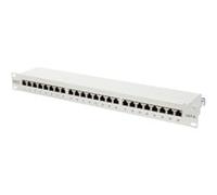 Pannello Patch Classe E, CAT 6, Patch Panel grigio chiaro, CAT 6, RJ-45, Cat6, Grigio, Montaggio a rack, 1U, LSA, Vendita al dettaglio