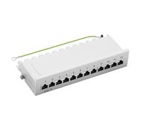 Pannello patch Cat6 12 porte RJ45 desktop montaggio a parete schermato 1HE grigio