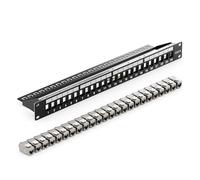 Pannello Patch Cat6 Modulare A 24 Porte Per Rack 1u, Porta Del Cavo Di Rete Schermato Pro Rj45, Ritardo Zero, Stabile, Compatibile Con Cavi Di Installazione Di Rete Lan Cat5 Cat6 (A Scatto)