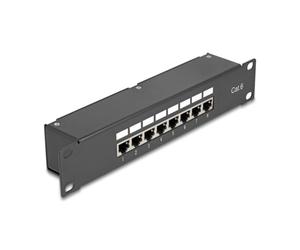 Pannello patch DeLock 43304 Cat6 1U 16 porte RJ45 nero rack 10"