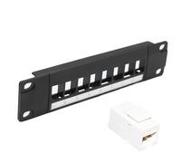 Pannello patch di rete a 8 porte UTP/FTP non schermato/schermato montato su rack 10" Cat 3/Cat 5e/Cat 6/Cat 6A Inline Keystone Distribution Frame (Cat 3 bianco)