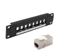 Pannello patch di rete a 8 porte UTP/FTP non schermato/schermato montato su rack 10 pollici Cat 3/Cat 5e/Cat 6/Cat 6A Inline Keystone Distribution Frame (FTP Cat 6A schermato)