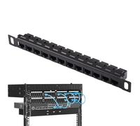 Pannello patch Ethernet - Organizzatore per cavi rack mount RJ45, pannello di cablaggio di rete non schermato a 12 porte | supporto di gestione del cavo Cat6 / Cat5e da parete, supporto di