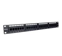 Pannello patch PHASAK PU 2420 24 porte Cat.6 1U UTP Dual Rack 19″ Nero metallizzato