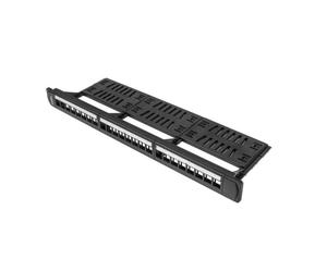 Pannello patch singolo Lanberg PPKS-1124-B ABS 1U nero rack 19"