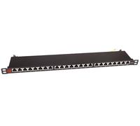 Techly Professional Pannello Patch I-PP-24-RS-C6ABHT STP 24 porte RJ45 19'' 0,5U Cat.6A Nero