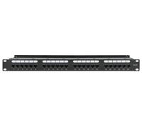 Intellinet Pannello Patch 721035 - 24 posti RJ45 Cat.6 UTP con barra gestione cavi Nero