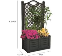 PANNELLO PATIO GRIGLIATO FIORIERA BAMA 80X42X150H SEPARE' RESINA COLOR CAPPUCCIN