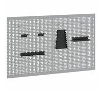 Pannello per Attrezzi 2 pz Grigio 100 x 1 x 60 cm Acciaio | Legno ingegnerizzato e acciaio, stile industriale, scomparti per attrezzi, assemblaggio con cacciavite, pulizia con panno