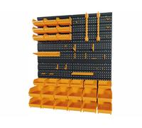 Pannello per attrezzi officina expo in plastica con contenitori,ganci e mensole