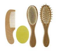 Pannello per capelli per bambini Set di pettine Set di capra in legno BROVERSE PROCESSO PERCHURATORE Strumento Massager Strumento 4PC, set di pennelli da bagno per bambini