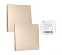 Pannello per interruttore Luci Autoalimentato 2v1 Pannello per(gold) | Tecnologia RF stabile, impermeabile IP44, per ideale per giardino, bagno, garage, richiesta