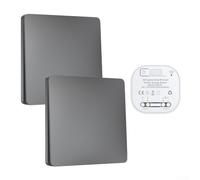 Pannello per interruttore Luci Autoalimentato 2v1 Pannello per(gray) | Tecnologia RF stabile, impermeabile IP44, per ideale per giardino, bagno, garage, richiesta