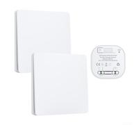 Pannello per interruttore Luci Autoalimentato 2v1 Pannello per(White) | Tecnologia RF stabile, impermeabile IP44, per ideale per giardino, bagno, garage, richiesta
