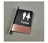 Pannello per porta del WC, pannello porta bifacciale con montaggio laterale, pannello di richiamo per WC, segnaletica per bagno per uomini e donne, servizi igienici per hotel (Doublesided02)