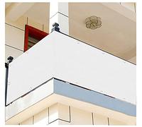 Pannello per recinzione da giardino per balcone, 0,7 x 3 m, bianco, con fascette, resistente ai raggi UV e durevole, altezza 0,7 m, protegge da viste intrusive