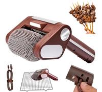 Pannello per setole per setole per griglie elettrica senza bordo, pennello per grill barbecue con rullo inossidabile da 350 giri/min e riflettori a LED, paletti di potenza in acciaio inossidabile