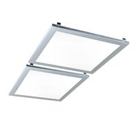 Pannello per soffitto lampada da soffitto plafoniera pannello da incasso lampada da ufficio, cornice piatta quadrata opale, 1x LED 18W 1100Lm bianco caldo, LxPxA 29,9x29,9x5 cm, set di 2