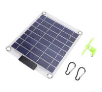 Pannello per solare Portatile 220mm Ricarica Doppia Lato Pannello(A) | Design per trasparente, assorbimento luce bilaterale, ventola integrata, ricarica dispositivi , per ideale esterni