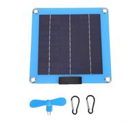 Pannello per solare Portatile 220mm Ricarica Doppia Lato Pannello(B) | Design per trasparente, assorbimento luce bilaterale, ventola integrata, ricarica dispositivi , per ideale esterni