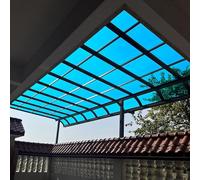 Pannello per tetto in policarbonato, flessibile e facile da tagliare per terrazze, divisori, tende da sole, blu, 100 x 700 cm, soluzione di copertura durevole e resistente alle intemperie